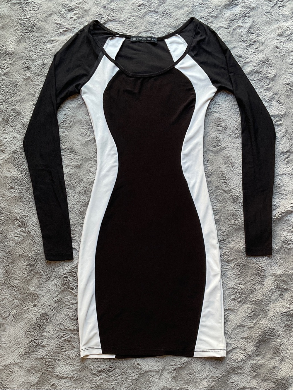 Symphony Black and White Mini Bodycon Dress